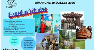 EXCURSION À NANTES LE 19 JUILLET 2026